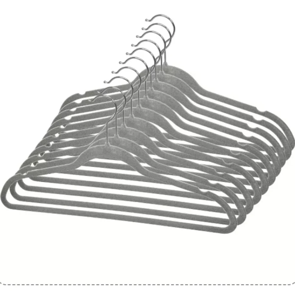 Bundle of 10 velvet coat hangers Grey